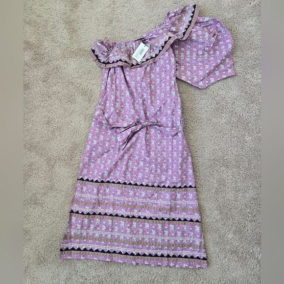 NWT Sea NY Perry One Shoulder Midi Dress Purple Floral Border Print Size Small - Picture 9 of 16